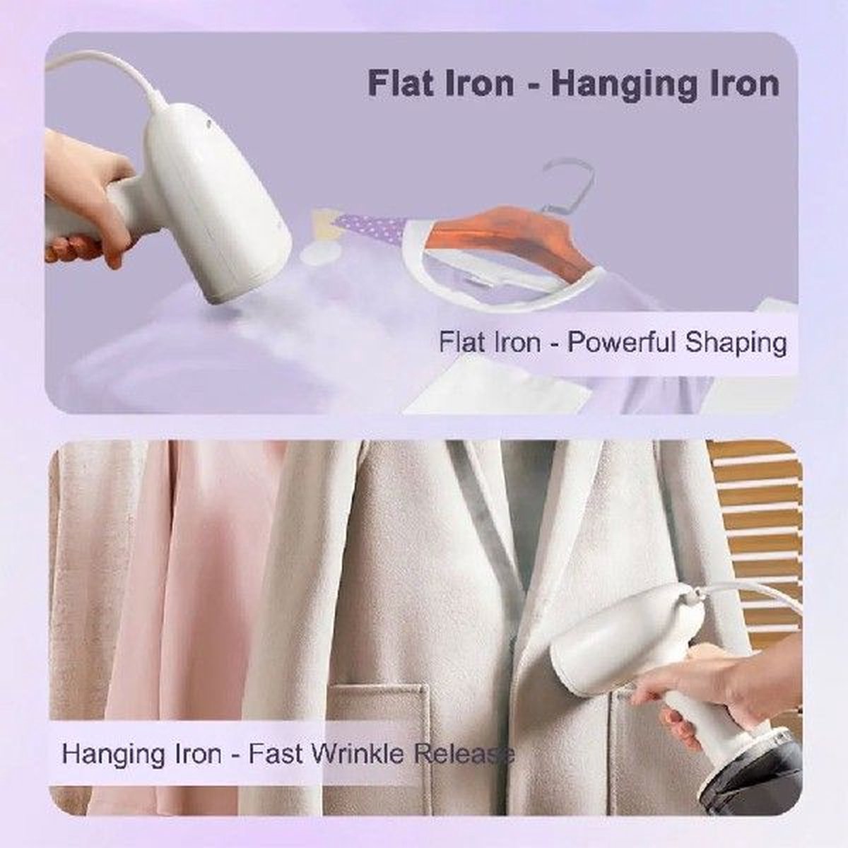 Handheld Kledingstomer Stoomreiniger Wit