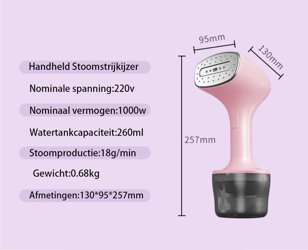 Handheld Kledingstomer Stoomreiniger Wit
