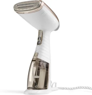 Handheld kledingstomer wit champagne