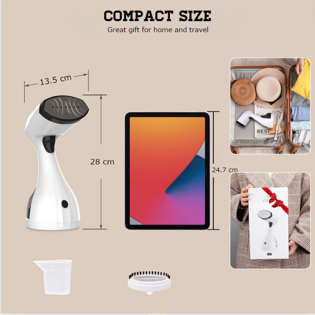 Handstomer 1500W 2-in-1 Kledingstoomapparaat