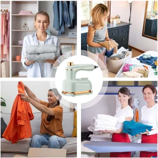Handstomer Kleding - Stoomstrijkijzer Reisstomer - Kreukels Verwijderen - Dubbele Stoommodus - Compact Formaat - Groen