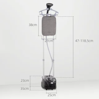HOMCOM Kledingstomer ABS Zwart 35x25x118,5cm