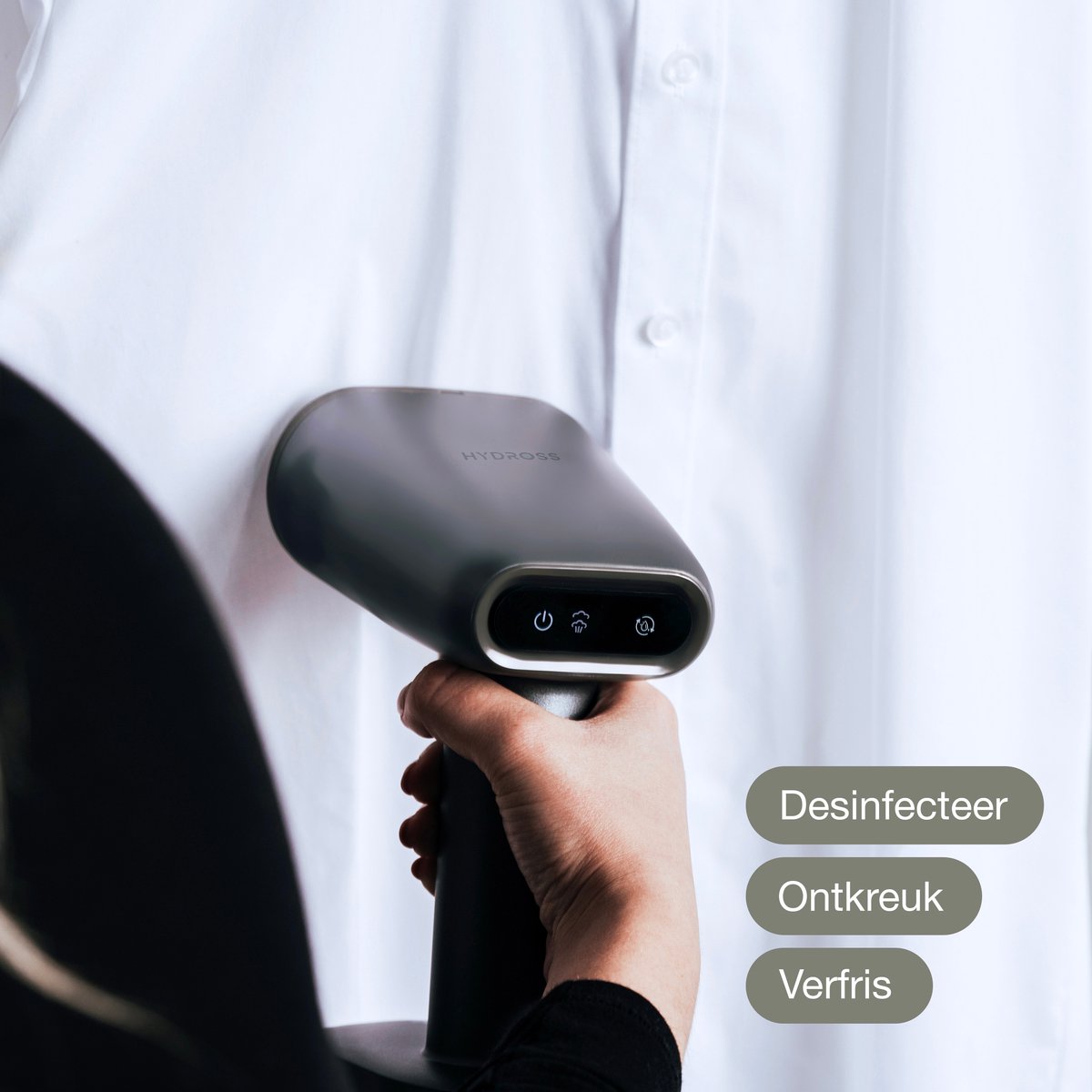 Hydross Handstomer grijs inclusief 2 opzetborstels