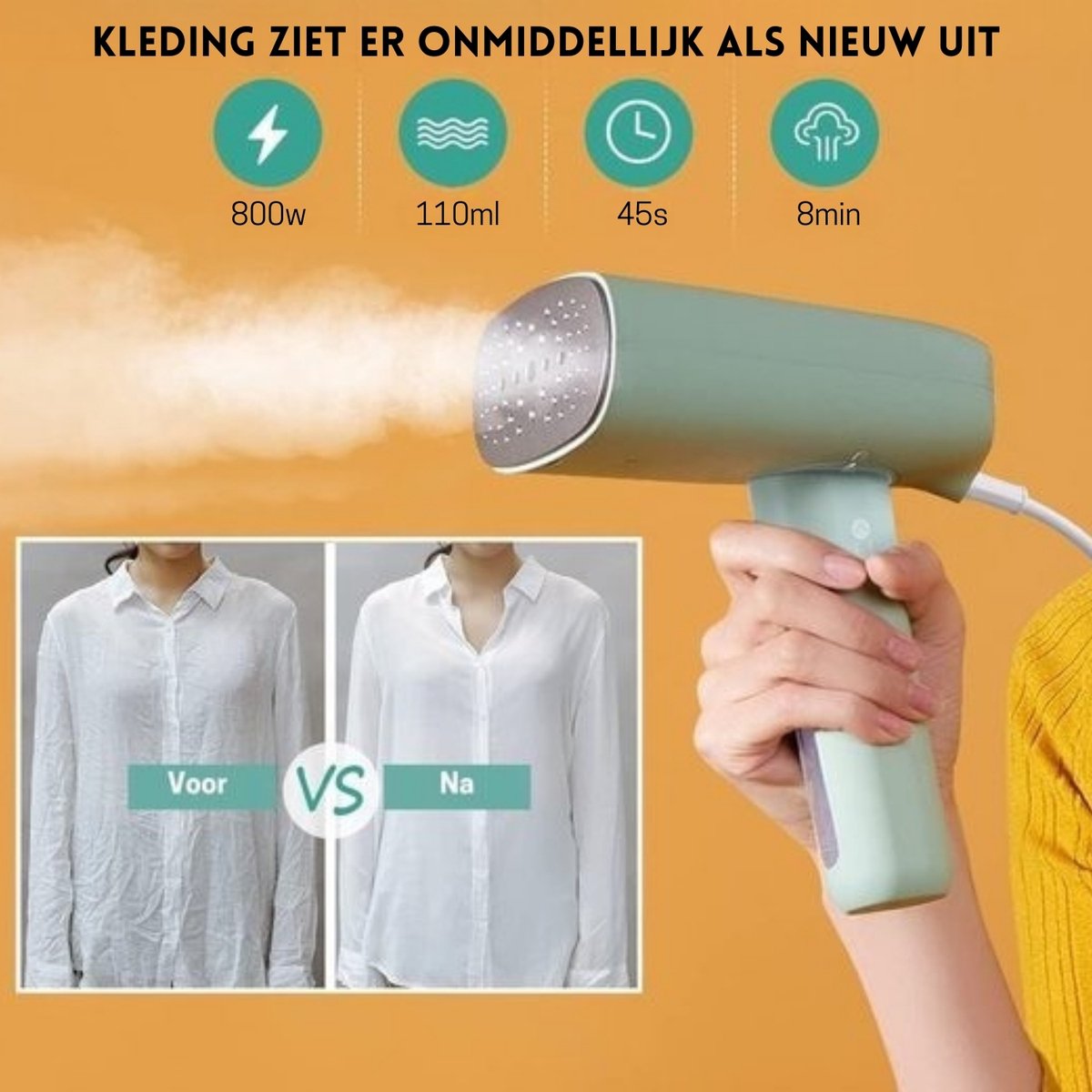 Intelectro Kledingstomer Draagbaar Zeegroen