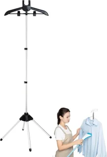 Kledingrek Stomer - Strijkstandaard - Kleding Stomen - 360 Graden Draaibaar - Max 155 cm - Zwart