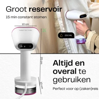 Kledingstomer 1600W met 2 Stoomstanden en Reistas
