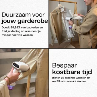 Kledingstomer 1600W met 2 Stoomstanden en Reistas
