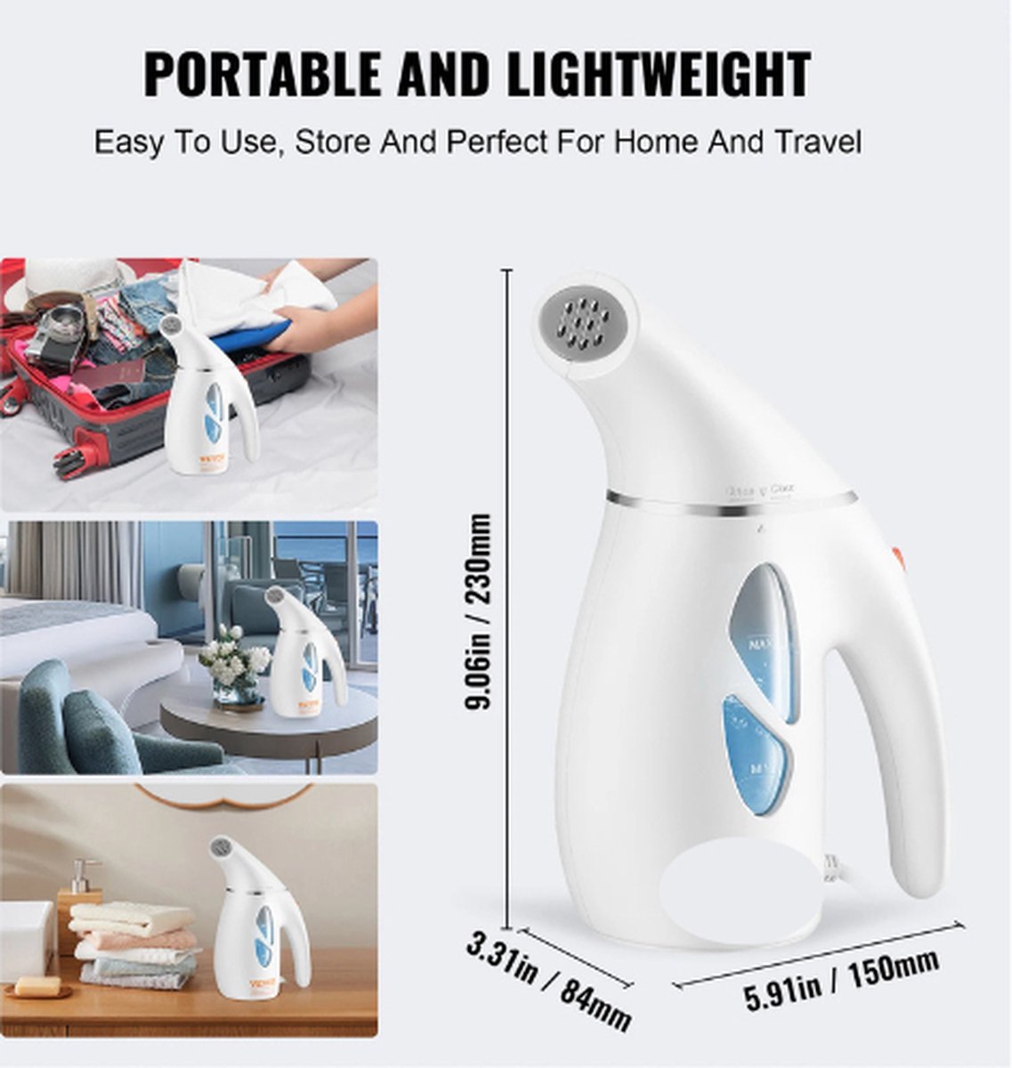 Kledingstomer 900W wit inclusief hittebestendige handschoen