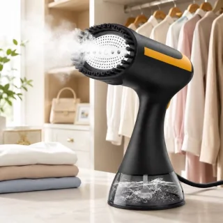Kledingstomer – Draagbare handheld kledingstomer – Zwart