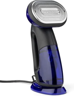 Kledingstomer en strijkijzer 2-in-1 250 ml zwart blauw