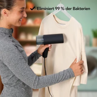Kledingstomer handheld – stoomapparaat kleding – antraciet