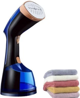 Kledingstomer handheld - stoomstrijker reis - blauw zwart