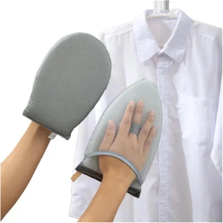 Kledingstomer Handschoen - Stoomhandschoen Strijkijzer Pad - Kleding Stomen - Anti-brandwonden Bescherming - One Size - Grijs B