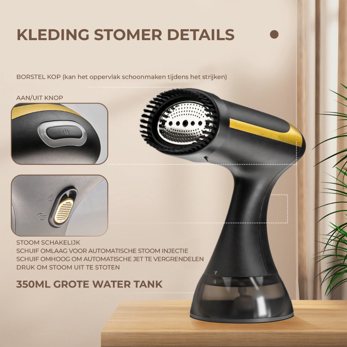 Kledingstomer Handstomer 350ml Zwart