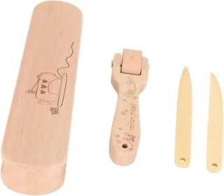 Kleermakers Klapper Naadroller Set 14,5 cm Hout
