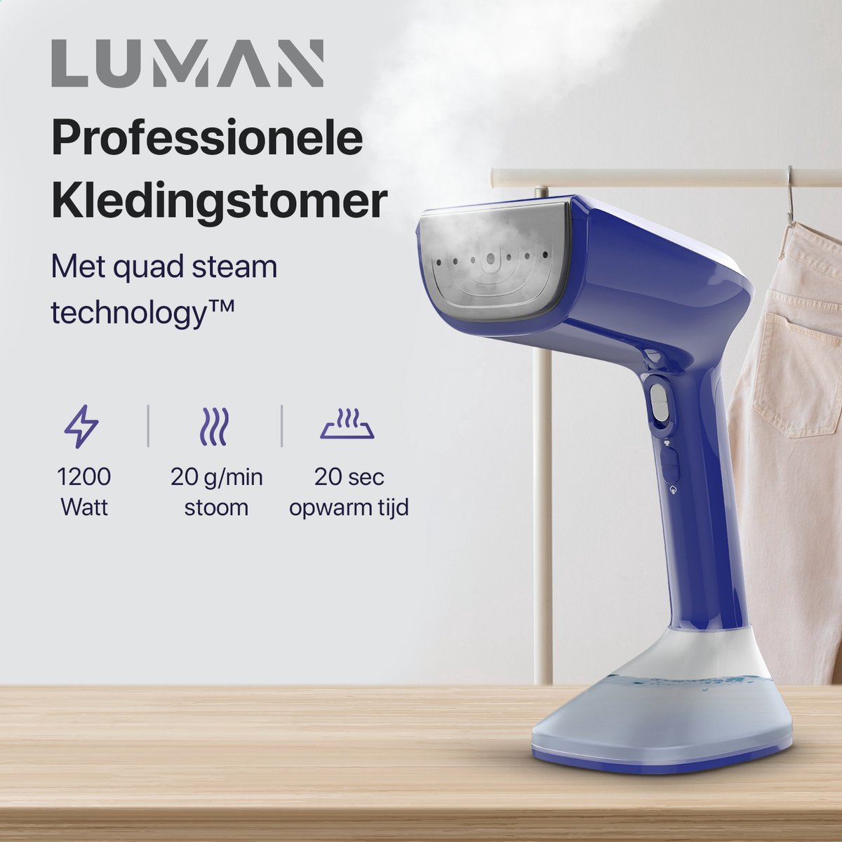 LUMAN G2 Kledingstomer Blauw 300ml