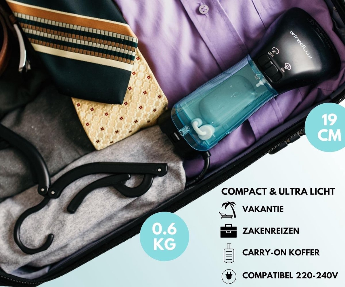 Luxe Verticale Kledingstomer Handheld Zwart
