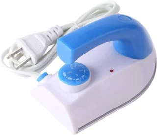 Merkloos Mini Reisstrijkijzer - Blauw/Wit