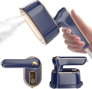 Mini draagbare kledingstomer (donkerblauw)