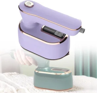 Mini reisstoomstrijkijzer handstomer paars
