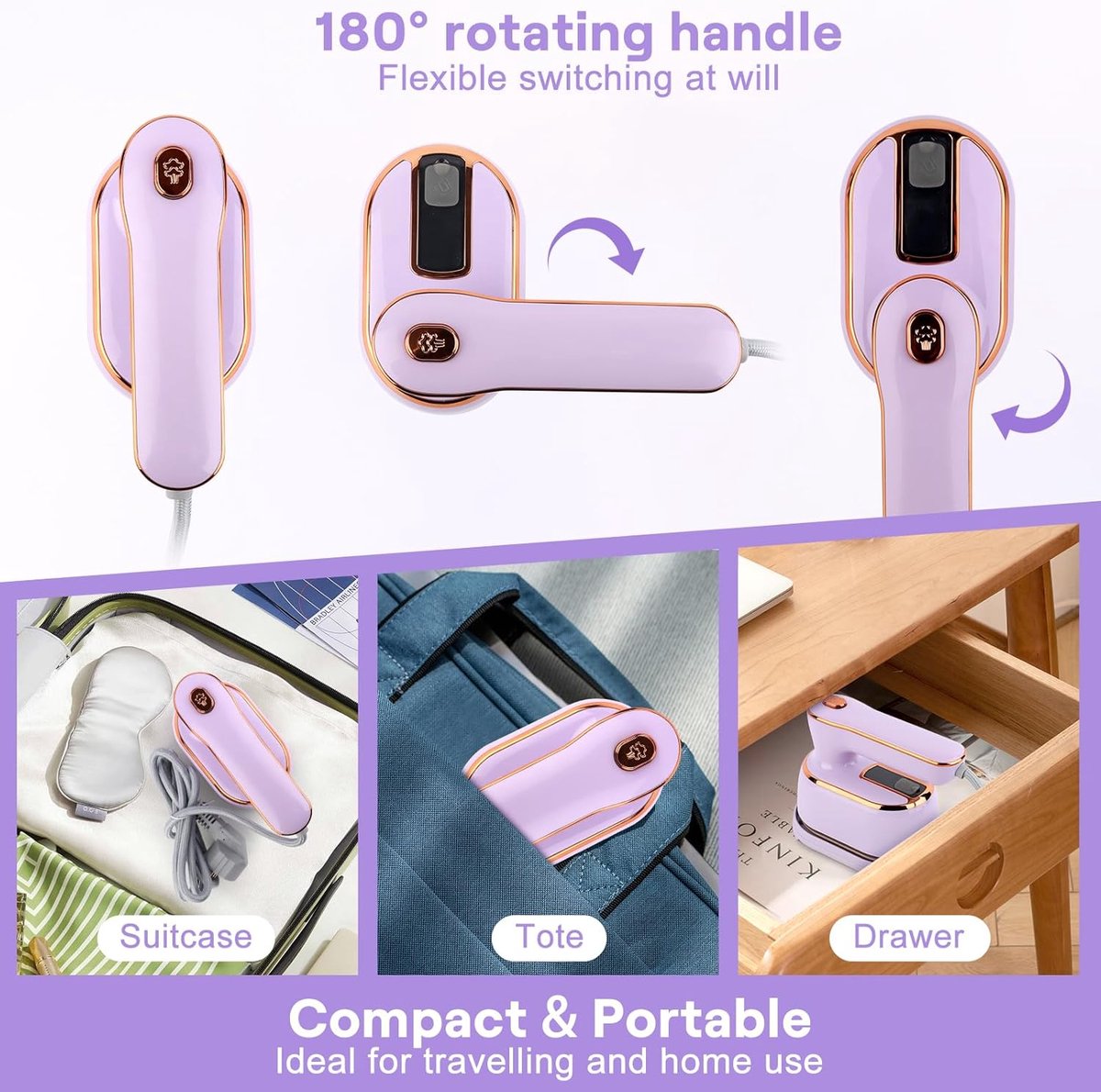 Mini Reisstrijkijzer Compact Met Stoom
