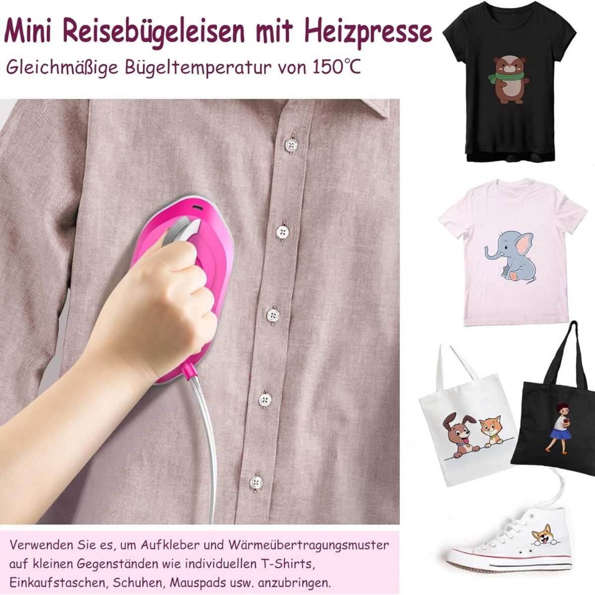Mini Reisstrijkijzer Stoom