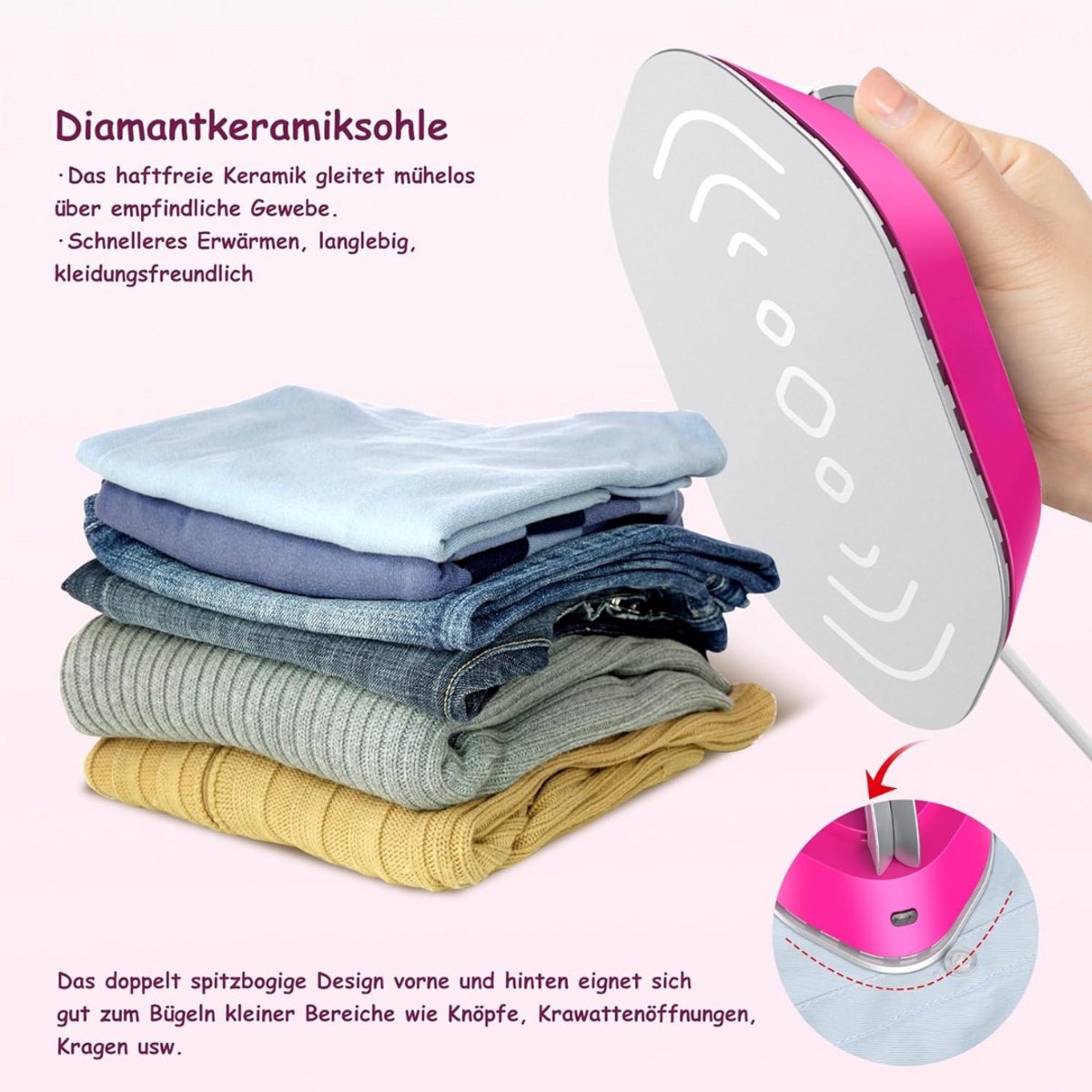 Mini Reisstrijkijzer Stoom