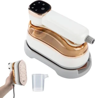 Mini stoomstrijkijzer - handheld stomer - geel
