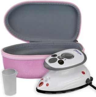 Mini stoomstrijkijzer reisstrijkijzer kledingstomer roze