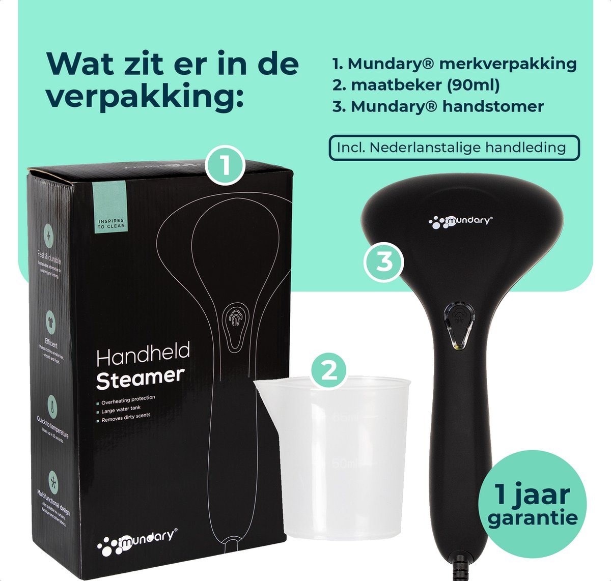 Mundary Luxe Draagbare Kledingstomer Zwart