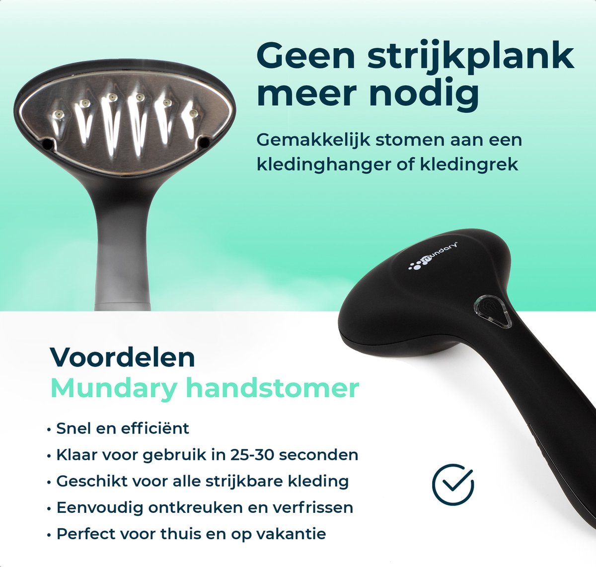 Mundary Luxe Draagbare Kledingstomer Zwart