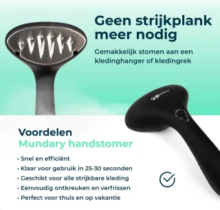 Mundary Luxe Draagbare Kledingstomer Zwart