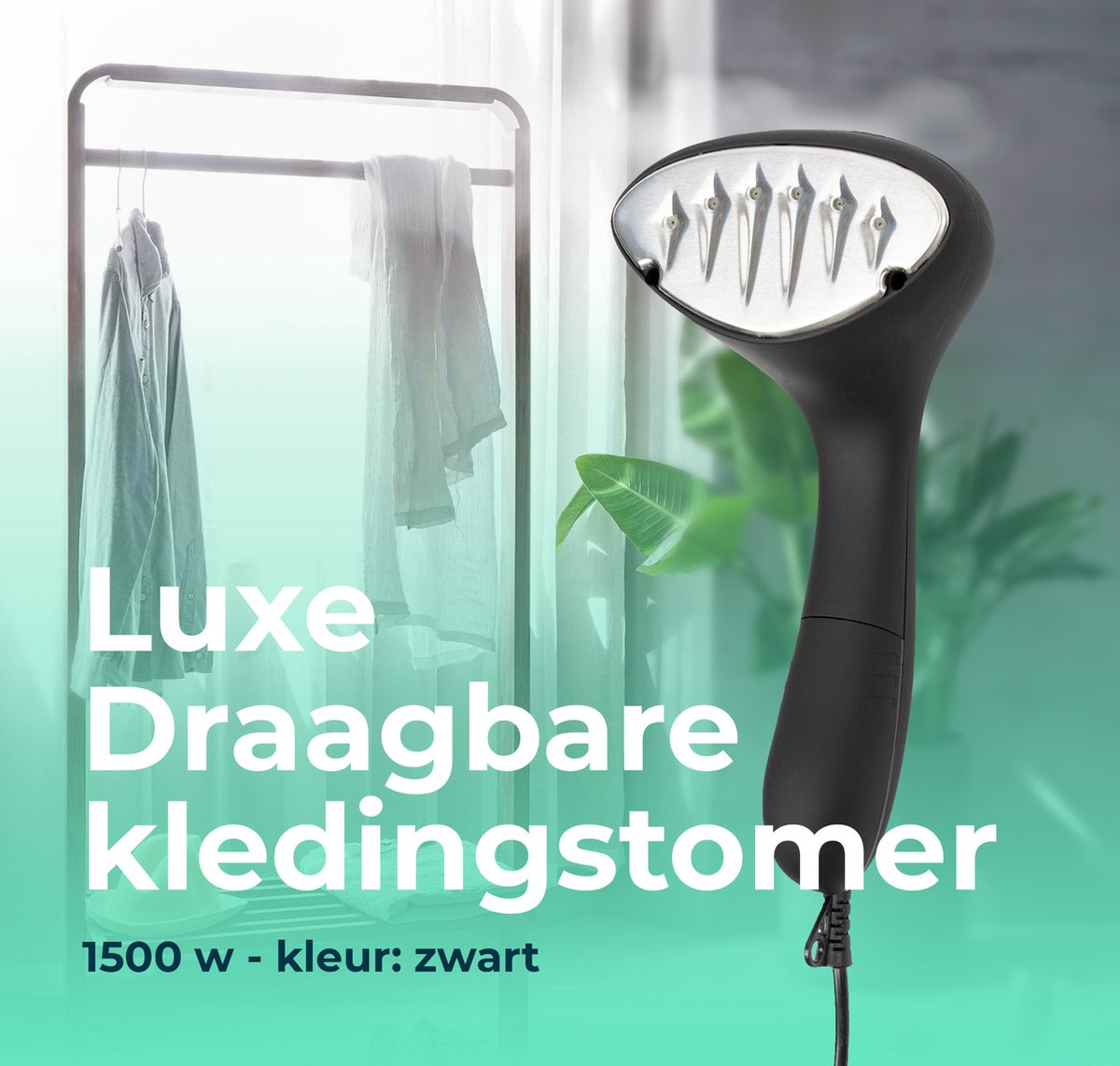 Mundary Luxe Draagbare Kledingstomer Zwart