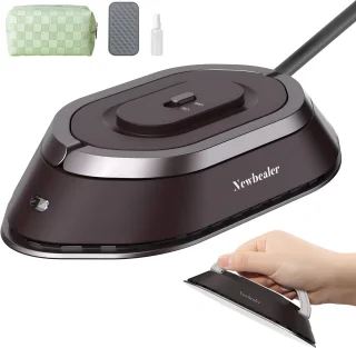 Newbealer Mini Reisstrijkijzer Dual Voltage Bruin/Zilver