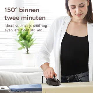 Newbealer Mini Reisstrijkijzer Dual Voltage Bruin/Zilver