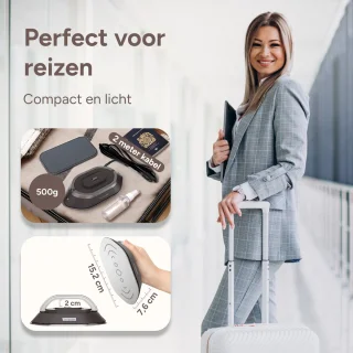 Newbealer Mini Reisstrijkijzer Dual Voltage Bruin/Zilver