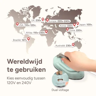 Newbealer Reisstrijkijzer Dual Voltage Groen/Goud