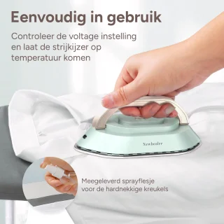 Newbealer Reisstrijkijzer Dual Voltage Groen/Goud