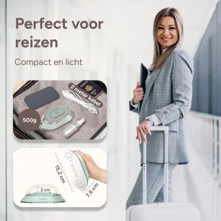 Newbealer Reisstrijkijzer Dual Voltage Groen/Goud