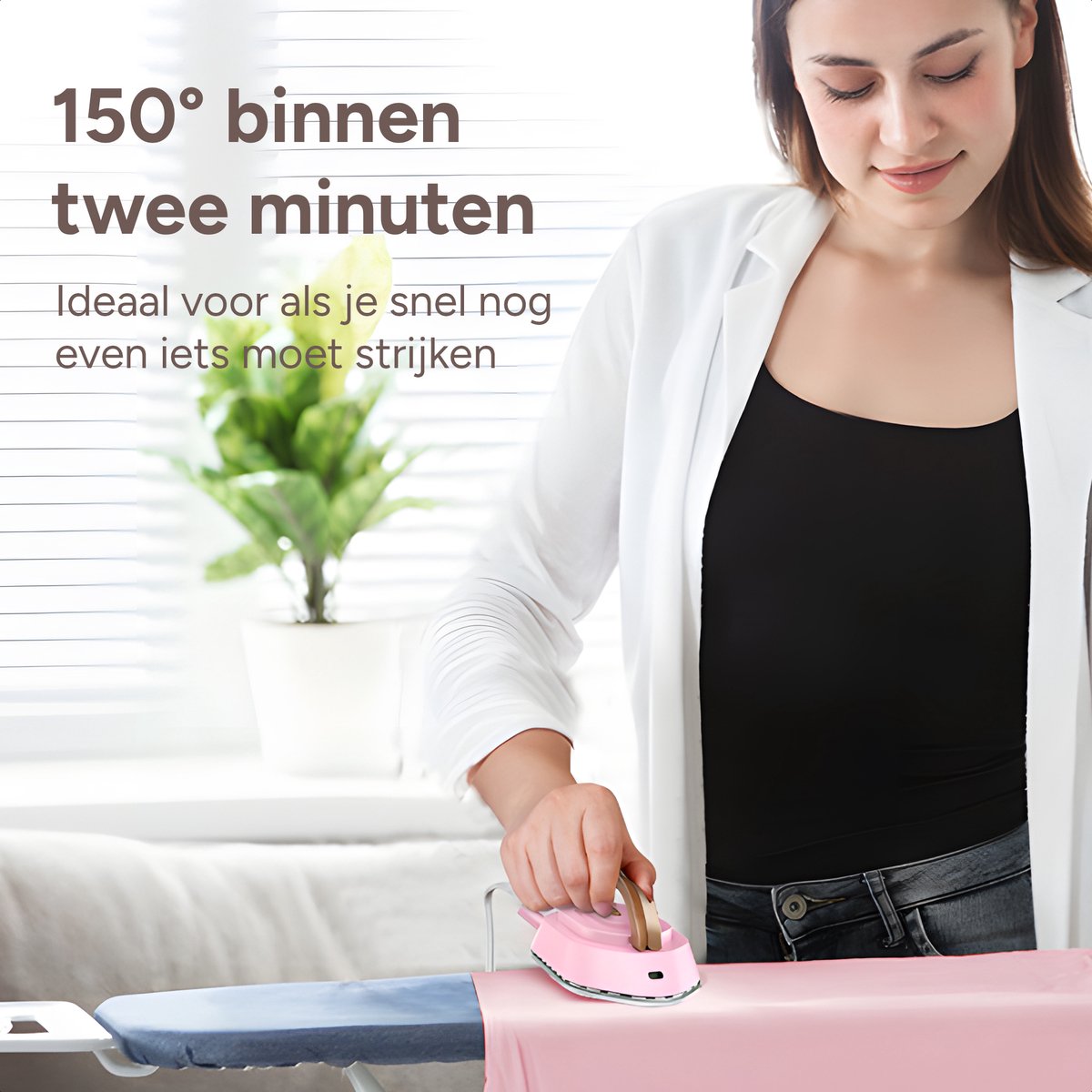 Newbealer Reisstrijkijzer Dual Voltage Mini Roze/Goud