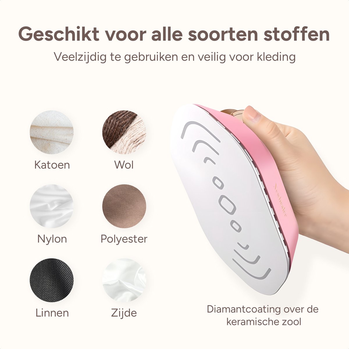Newbealer Reisstrijkijzer Dual Voltage Mini Roze/Goud