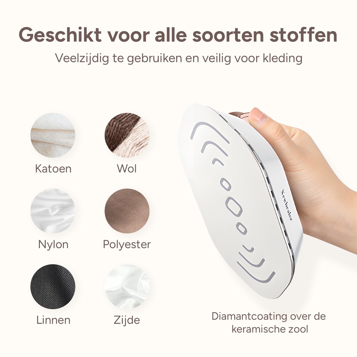 Newbealer Reisstrijkijzer Mini Dual Voltage Wit/Goud