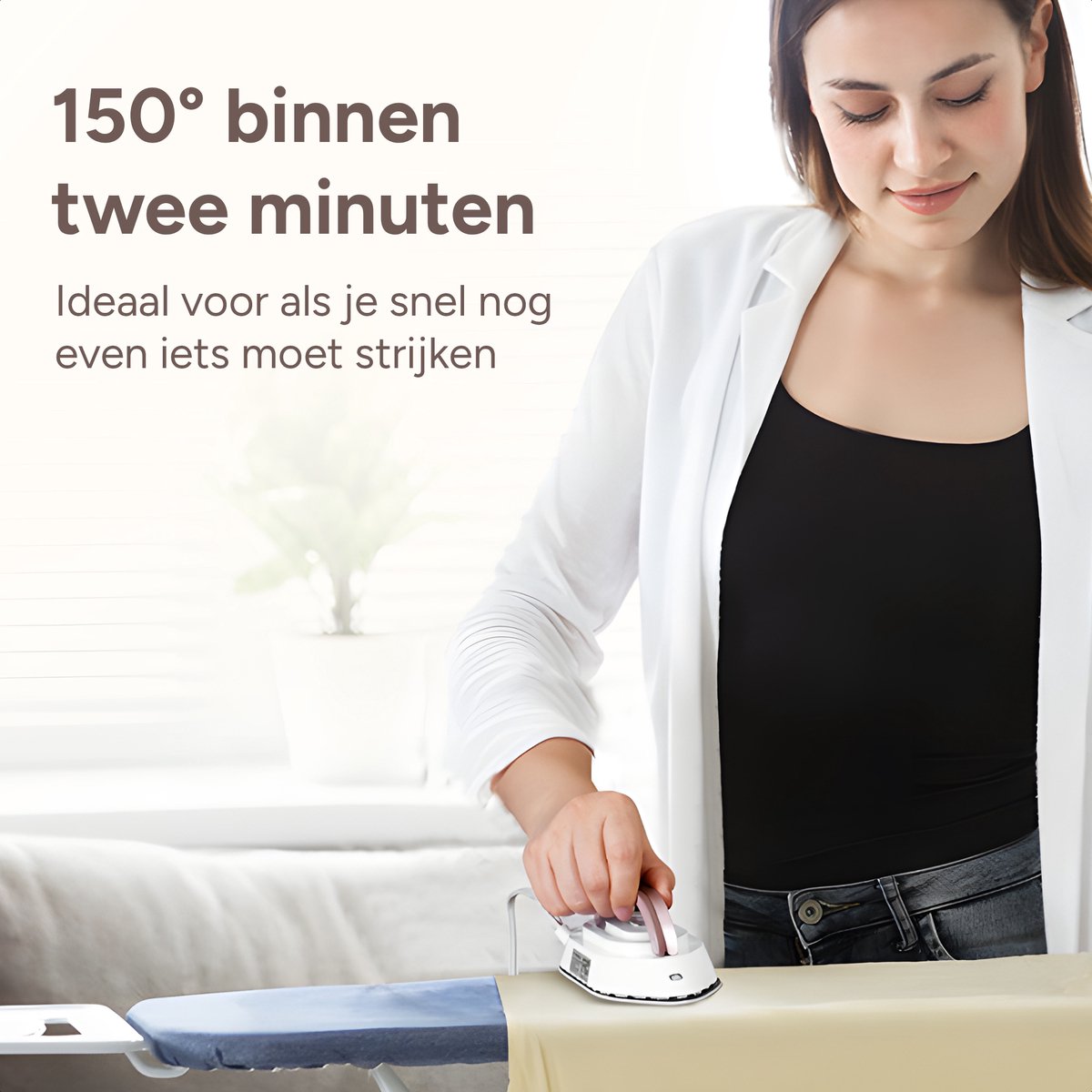 Newbealer Reisstrijkijzer Mini Dual Voltage Wit/Goud