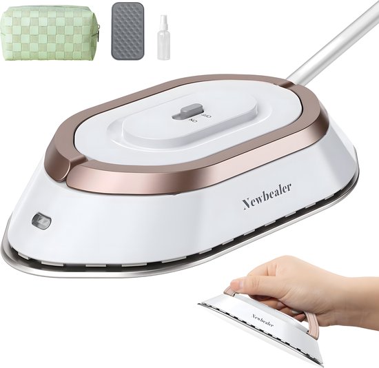 Newbealer Reisstrijkijzer Mini Dual Voltage Wit/Goud