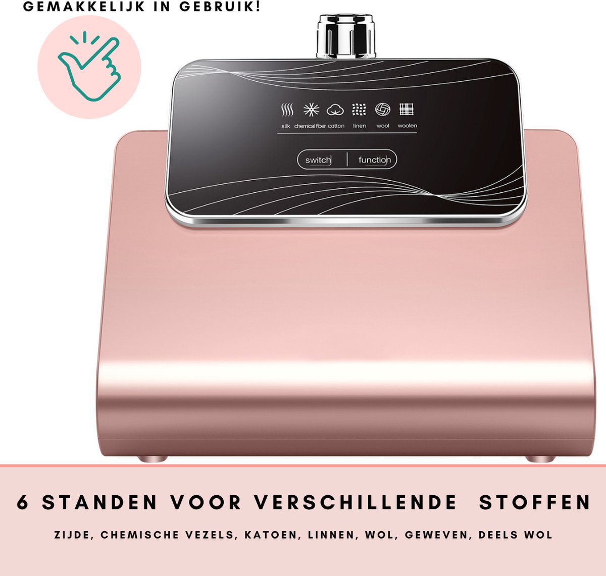 Niceey Kledingstomer met Strijkplank 1800W Wit/Roze