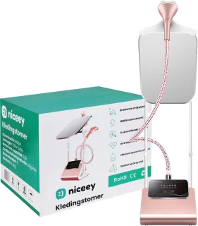 Niceey Kledingstomer met Strijkplank 1800W Wit/Roze