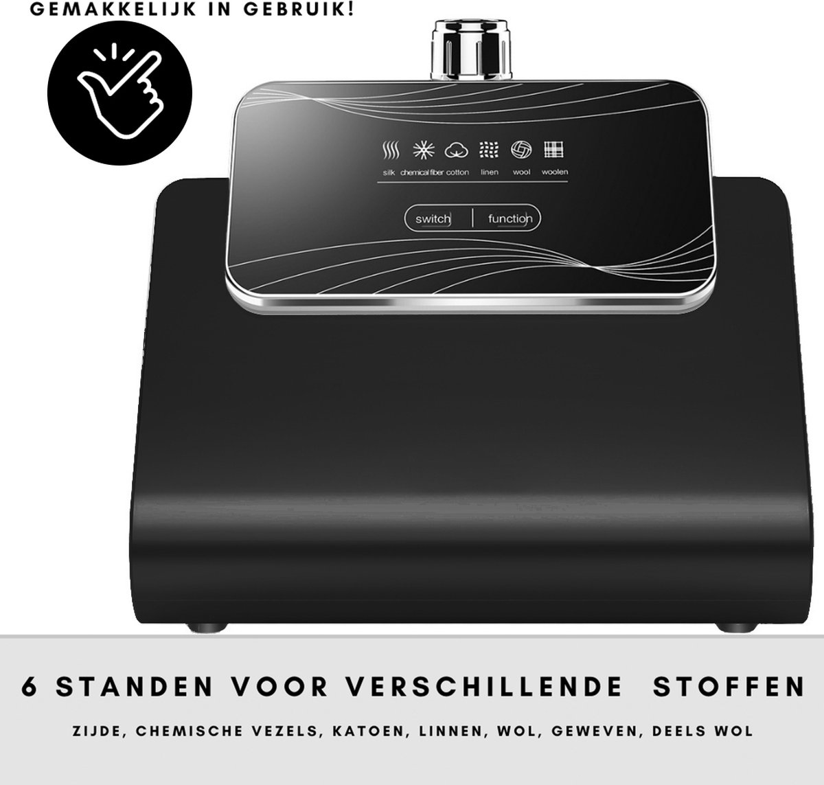 Niceey Kledingstomer met Strijkplank 1800W Zwart
