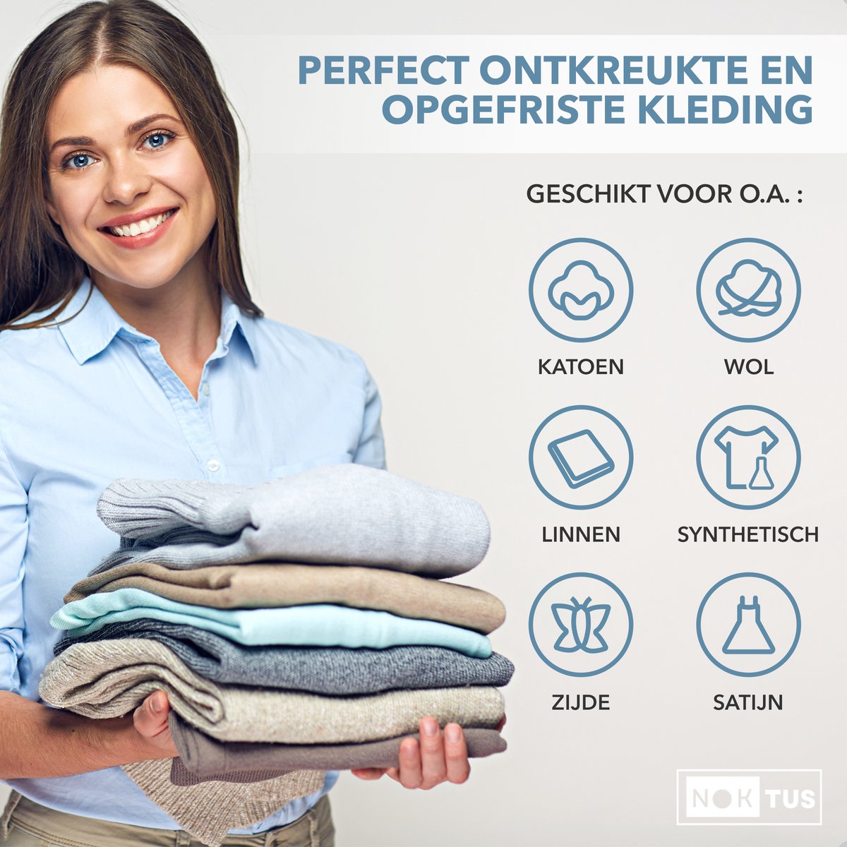 Noktus Kledingstomer 650W met Maatbeker en Opbergtas
