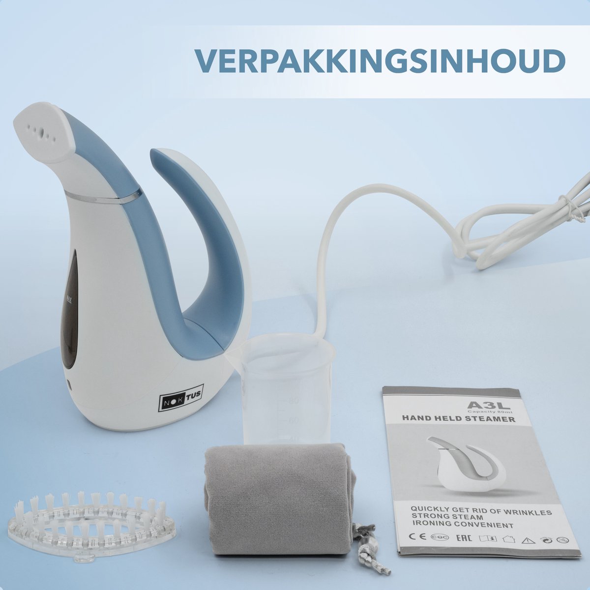 Noktus Kledingstomer 650W met Maatbeker en Opbergtas