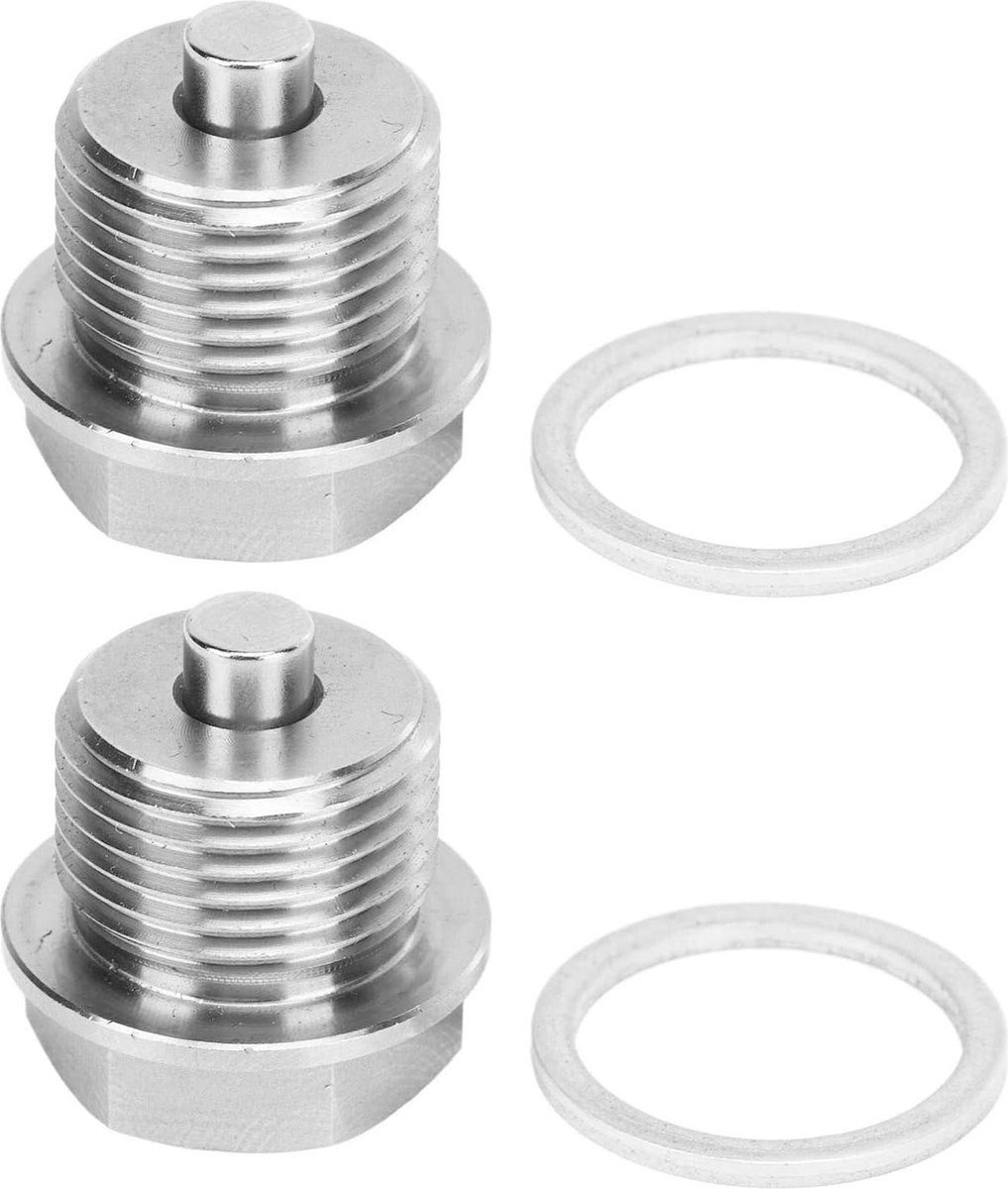Olieaftapplug RVS met Sluitringen 2 Stuks Magnetisch